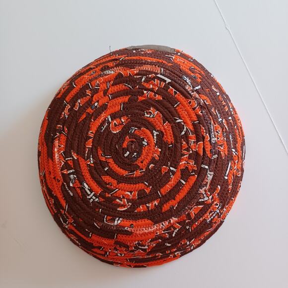 NFL Cleveland Browns Football SET OF 2 Snack Bowls Handmade Coiled Fabric Sewn - Picture 3 of 9